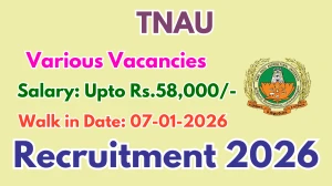 TNAU Recruitment 2026 – Walk in for 06 SRF, Library Assistant and More Posts