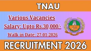 TNAU Recruitment 2026 – Walk in for 12 Junior Research Fellow, Project Assistant And More Posts