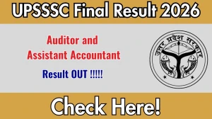UPSSSC Auditor and Assistant Accountant Final Result 2026 OUT - Download Scorecard @upsssc.gov.in