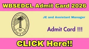 WBSEDCL JE Admit Card 2026 OUT Today - Download Hall Ticket