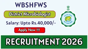 WBSHFWS District Microbiologist Recruitment 2026 - Apply Online