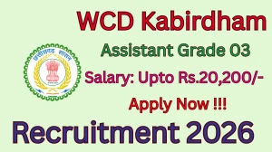 WCD Kabirdham Assistant Grade 03 Recruitment 2026 - Apply Offline