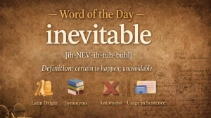 Word of the Day: Inevitable with Meaning and Definition