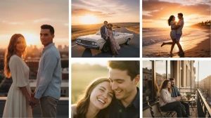 10 Hunyuan Image 3.0 AI Couple Prompts for 8K Ultra-HD Aesthetic Romantic Sunset Golden Hour Light Portraits
