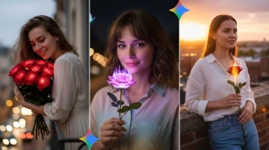 12 Gemini Glowing Flower AI Photo Editing Prompts for Girls to Create Trending Rose-Themed Aesthetic Portraits