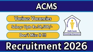ACMS Recruitment 2026 - Apply Offline for Administrative Supervisor, Account Clerk, and More Posts