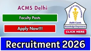 ACMS Recruitment 2026 - Apply Online for 12 Faculty Positions Posts