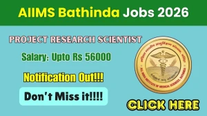 AIIMS Bathinda Project Research Scientist Recruitment 2026 - Apply Online