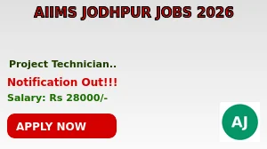 AIIMS Jodhpur Project Technician-III Recruitment 2026 - Walkin
