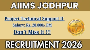 AIIMS Jodhpur Project Technical Support II Recruitment 2026 – Walk in