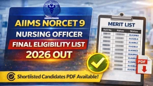 AIIMS NORCET 9 Nursing Officer Final Eligibility List 2026 OUT (Direct Link) - Download PDF @aiimsrajkot.edu.in AIIMS NORCET 9 Nursing Officer Final Eligibility List 2026 OUT (Direct Link) - Download PDF @aiimsrajkot.edu.in