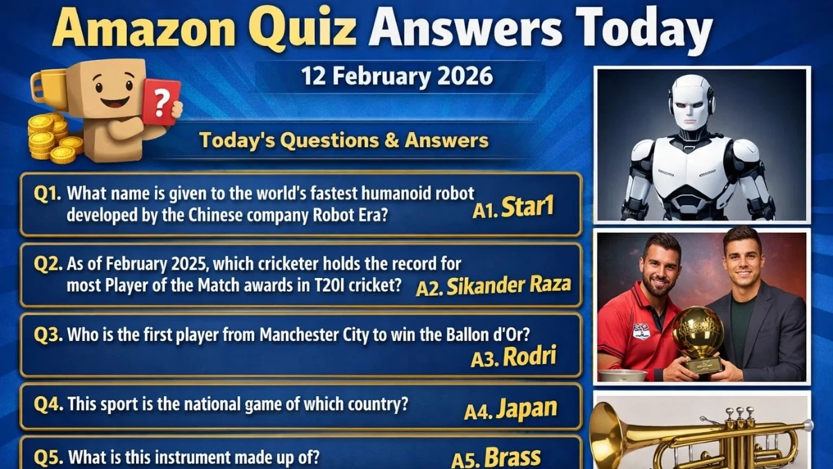 Amazon Quiz Answers Today for 12 February 2026 - All 5 Question and Answers