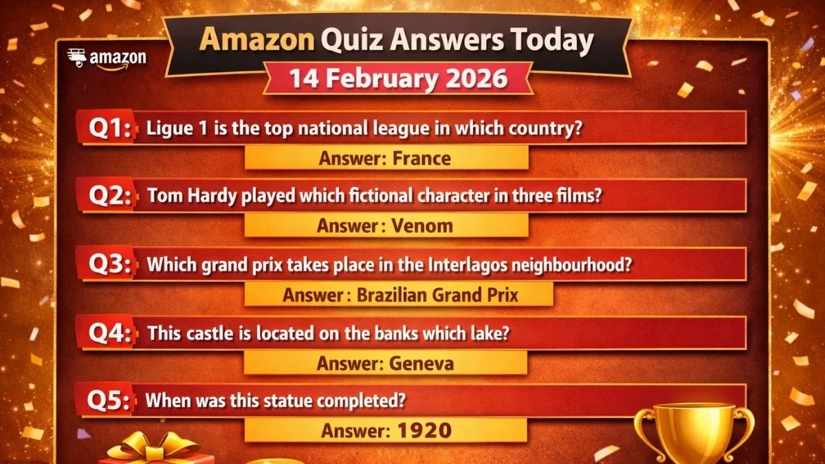 Amazon Quiz Answers Today for 14 February 2026 - All 5 Question and Answers