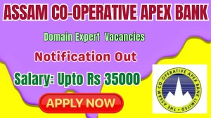 Assam Co-operative Apex Bank Domain Expert Recruitment 2026 - Apply Offline