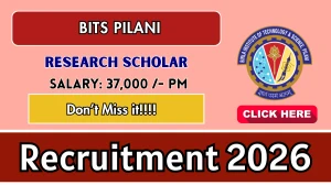 BITS Pilani Research Scholar Recruitment 2026 - Apply Online