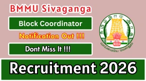BMMU Sivaganga Block Coordinator Recruitment 2026 - Apply Offline