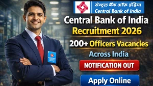 Central Bank of India Specialist Officers Recruitment 2026 - Apply Online for 275 Posts