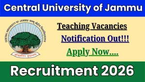 Central University of Jammu Teaching Recruitment 2026 - Apply Online for 13 Posts