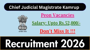 Chief Judicial Magistrate Kamrup Peon Recruitment 2026 - Apply Offline