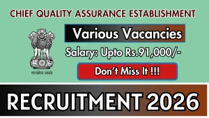 Chief Quality Assurance Establishment (MS) Recruitment 2026 - Apply Offline for Group 'C' Posts Chief Quality Assurance Establishment (MS) Recruitment 2026 - Apply Offline for Group 'C' Posts