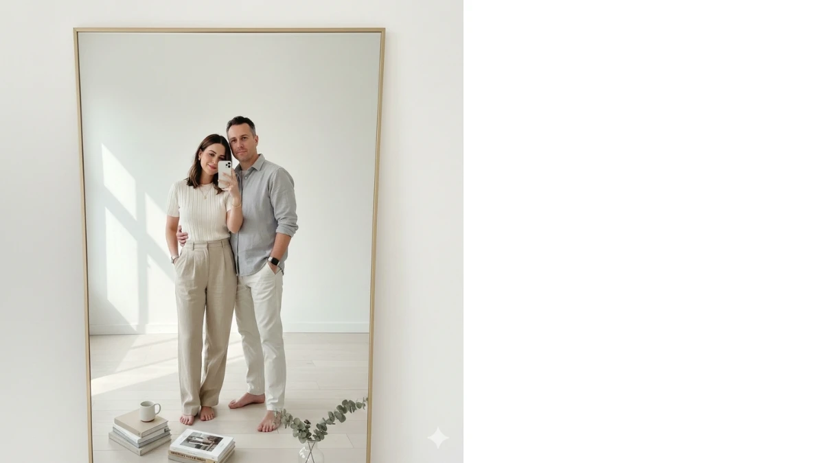 10 Viral Couple Mirror Selfie AI Prompts for Aesthetic 4K HD Portraits
