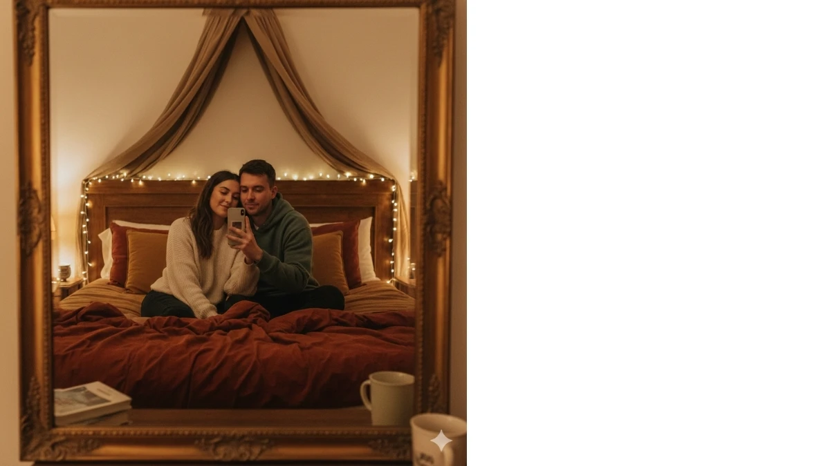 10 Viral Couple Mirror Selfie AI Prompts for Aesthetic 4K HD Portraits