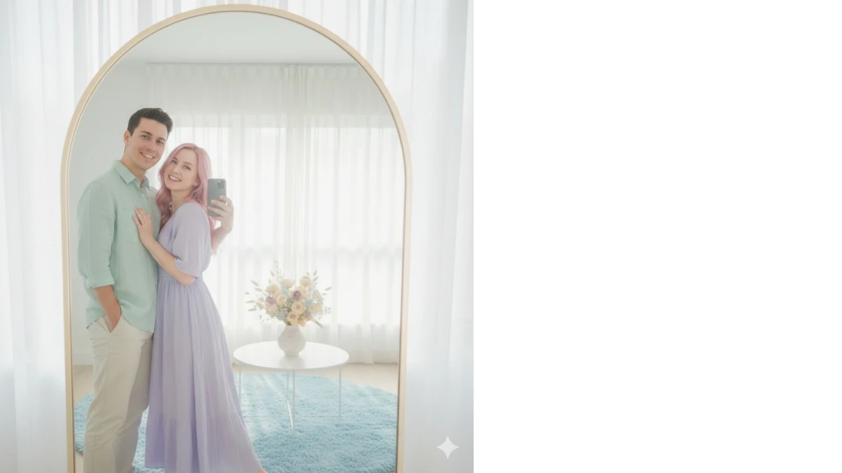 10 Viral Couple Mirror Selfie AI Prompts for Aesthetic 4K HD Portraits
