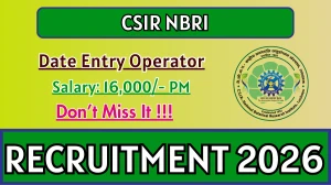CSIR NBRI Data Entry Operator Recruitment 2026 – Walk in for 01 Posts