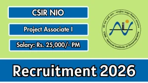 CSIR NIO Project Associate I Recruitment 2026 – Apply Online