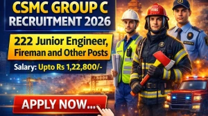 CSMC Group C Recruitment 2026 - Apply Online for 222 Junior Engineer, Fireman and Other Posts