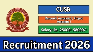 CUSB Recruitment 2026 – Apply Online for Research Associate I, Project Associate I Posts