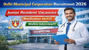 Delhi Municipal Corporation Junior Resident Recruitment 2026 – Walk in