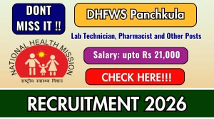 DHFWS Panchkula Recruitment 2026 - Apply Offline for 05 Lab Technician, Pharmacist and Other Posts