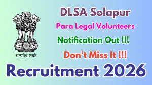 DLSA Solapur Para Legal Volunteers Recruitment 2026 - Apply Offline