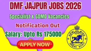 DMF Jajpur Doctors Recruitment 2026 - Apply Online for 30 Posts DMF Jajpur Doctors Recruitment 2026 - Apply Online for 30 Posts