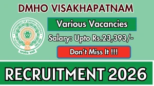 DMHO Visakhapatnam Recruitment 2026 - Apply Offline for 20 DEO, Pharmacist and More Posts DMHO Visakhapatnam Recruitment 2026 - Apply Offline for 20 DEO, Pharmacist and More Posts