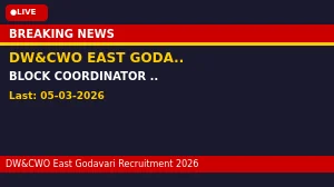 DWCWO East Godavari Block Coordinator Recruitment 2026 - Apply Offline