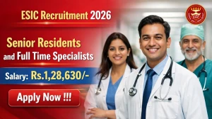 ESIC Recruitment 2026 - Apply Offline for 08 Senior Residents and Full Time Specialists Posts