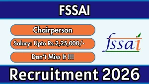 FSSAI Chairperson Recruitment 2026 - Apply Offline