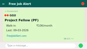 Guru Ghasidas Central University Project Fellow Recruitment 2026 - Walkin