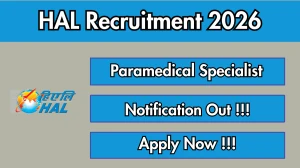 HAL Paramedical Specialist Recruitment 2026 - Apply Offline