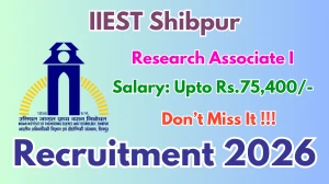 IIEST Shibpur Research Associate I Recruitment 2026 – Walk in