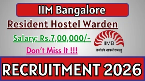 IIM Bangalore Resident Hostel Warden Recruitment 2026 - Apply Online