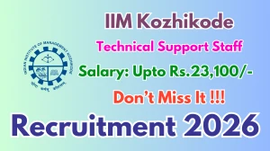 IIM Kozhikode Technical Support Staff Recruitment 2026 - Apply Online