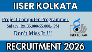 IISER Kolkata Project Computer Programmer Recruitment 2026 – Apply Online