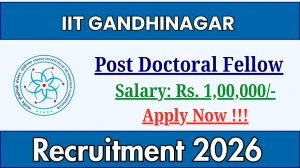 IIT Gandhinagar Post Doctoral Fellow Recruitment 2026 – Apply Online