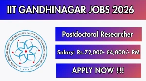 IIT Gandhinagar Postdoctoral Researcher Recruitment 2026 – Apply Online