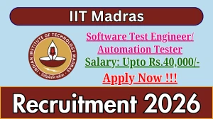 IIT Madras Recruitment 2026 - Apply Online for 02 Software Test Engineer/ Automation Tester Posts IIT Madras Recruitment 2026 - Apply Online for 02 Software Test Engineer/ Automation Tester Posts