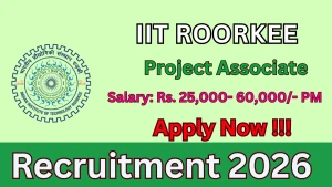 IIT Roorkee Project Associate Recruitment 2026 - Walkin