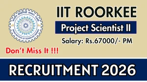 IIT Roorkee Project Scientist II Recruitment 2026 – Apply Online